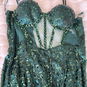 Homecoming Green Sequin Dress